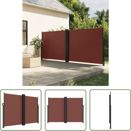 The Living Store Uittrekbaar Balkon Terrasscherm - 180 x 600 cm - Water- en UV-bestendig van T