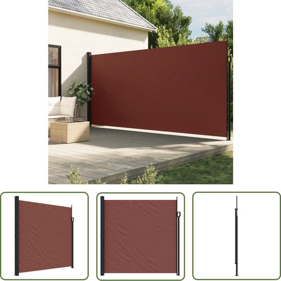 The Living Store Uittrekbaar Tuinscherm - 200 x 500 cm - Water- en UV-bestendig van T