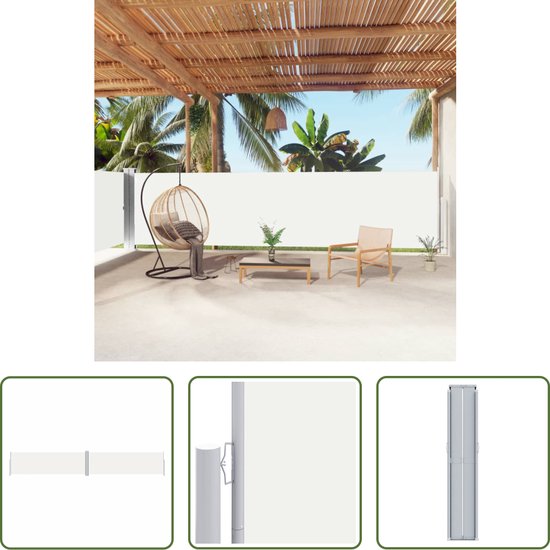 The Living Store zijluifel V2 - Grote zijluifel - 160 x (0 - 1.000) cm - UV-bestendig - Scheurbestendig - Waterbestendig - Crème van T