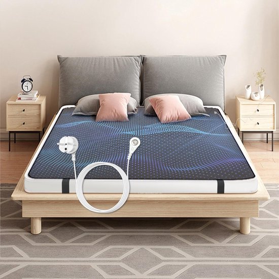 Therapie Slaapmat - Aarding deken - Ontspanning bevorderen - Ademend carbon leer - 137 x 180 cm - Zwart