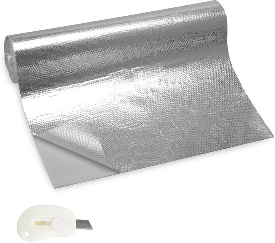 Thermische Beschermmat van Aluminium, Zelfklevend, 30 x 500 cm, Isolatie voor Hittebestendigheid, Warmtebescherming voor Slangen en Kabels van Merkloos