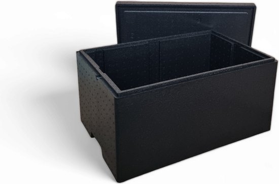 Thermische Catering Box 42 Liter - EPP Thermobox - Sterke Isomo doos - Isolatiedoos Zwart - Geïsoleerde Verzendverpakking van Merkloos