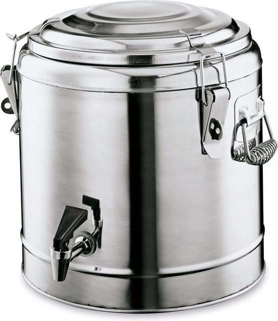 Thermische container, thermoscontainer, geïsoleerde drankdispenser - met kraan, voor transport, chroom-nikkel staal, 31L