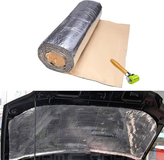 Thermische isolatiemaat voor auto, geluidsisolatie en hittebescherming, 10mm geluidsdempende mat voor firewall en interieur.