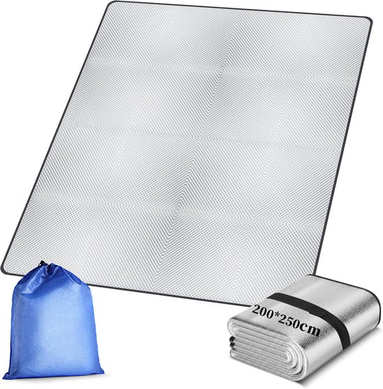 Thermische Isolatiemat, Campingslaapmat 200×150 cm | Thermische Isolatiemat, Opvouwbare Tentmat, Grondmat, Lichtgewicht en Draagbaar, Geschikt voor Kamperen, Yoga en Sport