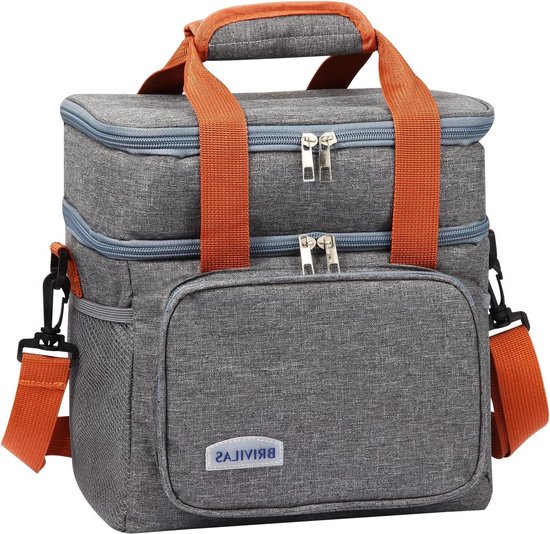 Thermische Lunch Zak 12L Dubbele Laag Koelkast Zak met Riemen - Isolatie Waterdicht - Geschikt voor Office School Picknick Portable Lunch Bag van T