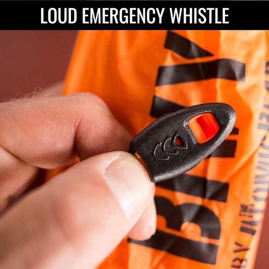 Thermische Nooddeken, slaapzak \ Premium Reddingsdeke | Survival Whistle Ultralight Cold Protection / Noodslaapzakken - emergency foil blanket, emergency sleeping bag - 1 pcs - 213 x 91 cm van T