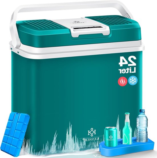 Thermo-elektrische koelbox - Koelen en verwarmen - Dranken koel houden - Eco en Max modus - 24 Liter - Petroleum groen
