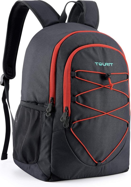 Thermo-rugzak voor lunch, 28 blikjes, grote pizza, koelkast, heren, portemonnee, geïsoleerde tas, waterdicht, voedselcontainer voor wandelen, kamperen, picknick, barbecues, sportevenementen, van T