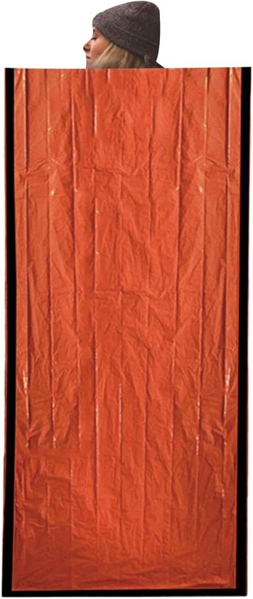 Thermo Slaapzak - Noodzakken - Outdoor avonturen - Lichaamswarmte opslag - 266 x 91 cm - Oranje