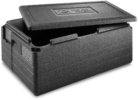Thermobox GN 1/1 - Voedselcontainer Bak - Transport Voedsel - Waterafstotend EPP - 60 x 40 x 28 cm - Zwart