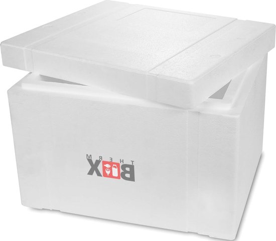 Thermobox Piepschuim - Koelbox Warmhoudbox - Voedsel Transport - Lichtgewicht Isolatie - 57.5x48x40cm - Wit