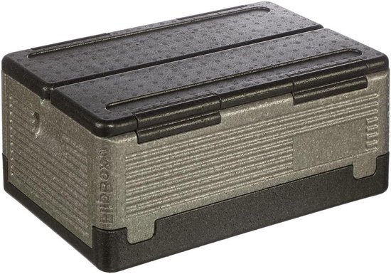 Thermobox - Voedseltransport doos - Voedsel bewaren - Opvouwbaar ontwerp - 39 liter - Grijs/zwart