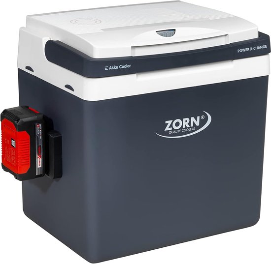 Thermoelektrische Koelbox - Draagbare Koeler - Kamperen en Reizen - Werkt op 12V 24V - 25 liter - Zwart Rood Grijs