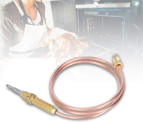 Thermokoppel Universeel - Hoge Reactiesnelheid - M8 Schroefdraad - Geschikt voor Gaskachel/Oven - Stabiele Prestaties - 60 cm Lengte - Gasthermoelement