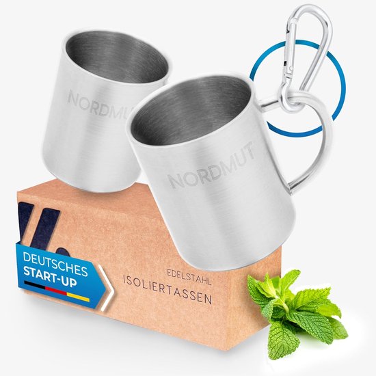 Thermomokken Set - Isolatie Bekers - Buiten Genieten - Dubbelwandig BPA-vrij - 2 x 400 ml