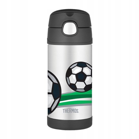 Thermos FUNTAINER Kinder Drinkfles met Rietje Voetbal 355ml