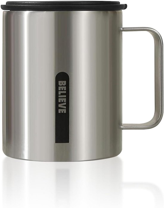 Thermosbeker 316 Roestvrij Staal Dubbelwandig Geïsoleerd Handvat 400 ml - Isolatiebeker voor Warm en Koud - Lekvrij To Go Beker voor Koffie en Thee - BPA-vrij Kantoor Thuis