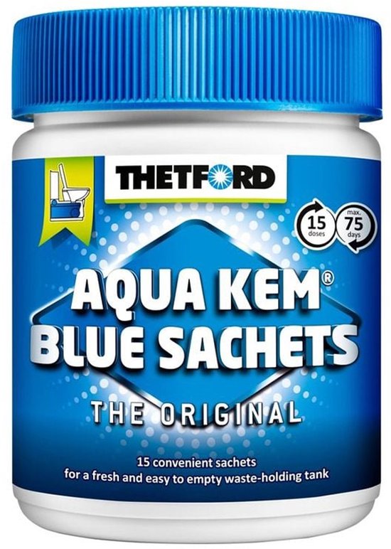Thetford Aqua Kem Blue Sachets - effectieve toiletverfrissing - 15 + 3 gratis van Merkloos