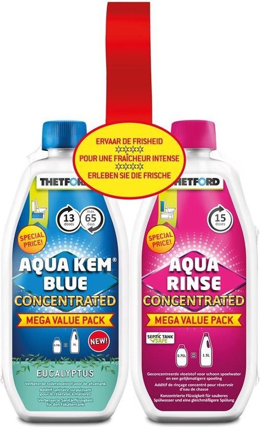 Thetford Duopack - Concentrated - Aqua Kem Blue - Aqua Rinse van Thetford