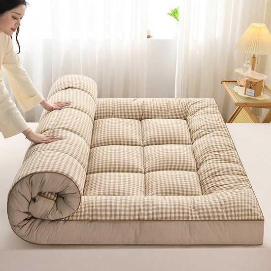 Thick Japanse Tatami Matras - Opvouwbare Futon Vloermatras Kaki - Slaapmat voor Gastenkamer van Merkloos