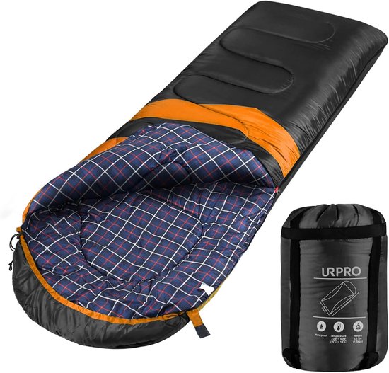 Thijox - 1,6 kg Winter All 4 Seasons Flanellen Slaapzak - 210T Polyester - Huidvriendelijk & Waterbestendig - Ideaal voor Camping, Outdoor Activiteite