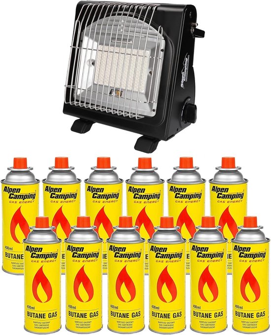 Thijox - Alpen Camping IK1100 2-in-1 Gasoven met kookfunctie - Draagbare gaskachel en gasfornuis - Lichtgewicht en compact - Ideaal voor camping en bu