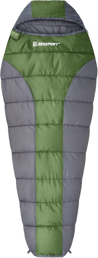 Thijox - Bessport Mummieslaapzak 3 Seizoenen - Ultralicht Waterafstotend Outdoor Slaapzak - Perfect voor Camping en Trekking - Warm en Compact - Hoogw