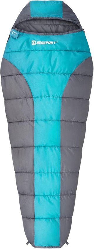 Thijox - Bessport Slaapzak, Ultralichte Mummieslaapzak voor Volwassenen, 3 Seizoenen, Waterafstotend, Ideaal voor Camping en Trekking, Duurzaam 210T-P