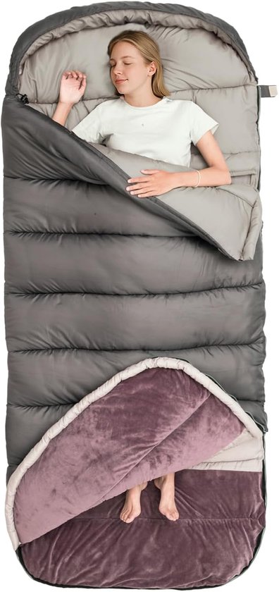 Thijox - BISINNA 0 graden XL Slaapzak voor Volwassenen - Koud Weer Slaapzakken - Winter Slaapzak voor Kamperen, Backpacken, Wandelen - Grote en Hoge S