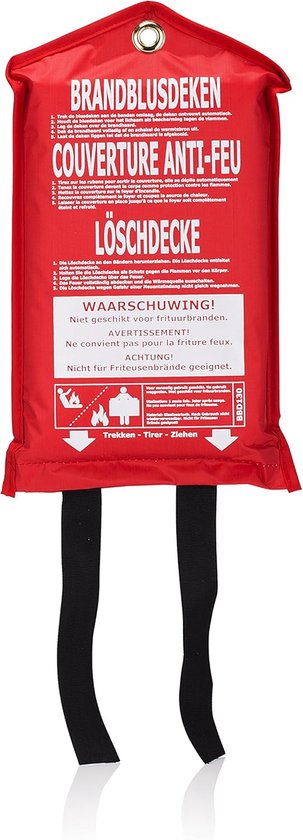 Thijox - Blusdeken 1x1m - Snel te gebruiken, Brandveilig, Bestand tegen 550°C, Ideaal voor Keuken, Camping, Tuin, Feest, Veiligheidsmaatregelen