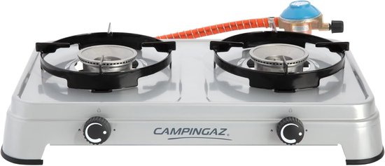 Thijox - Camping Cook CV Gasfornuis 2-pits - Draagbaar Gasfornuis met 3600 W - Traploos Verstelbare Kookplaten - Ideaal voor Camping, Feest en Buitena