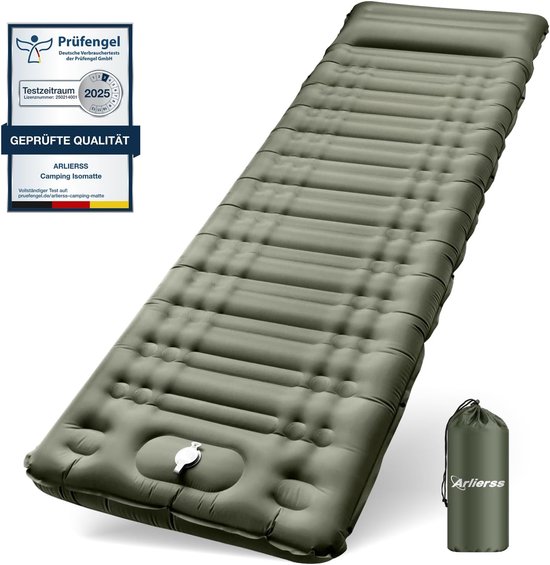 Thijox - Camping Isomat Zelfopblaasbare Slaapmat met Voetperspomp, 12 cm Dikke Upgrade Campingmat voor Outdoor, Reizen, Wandelen en Strand