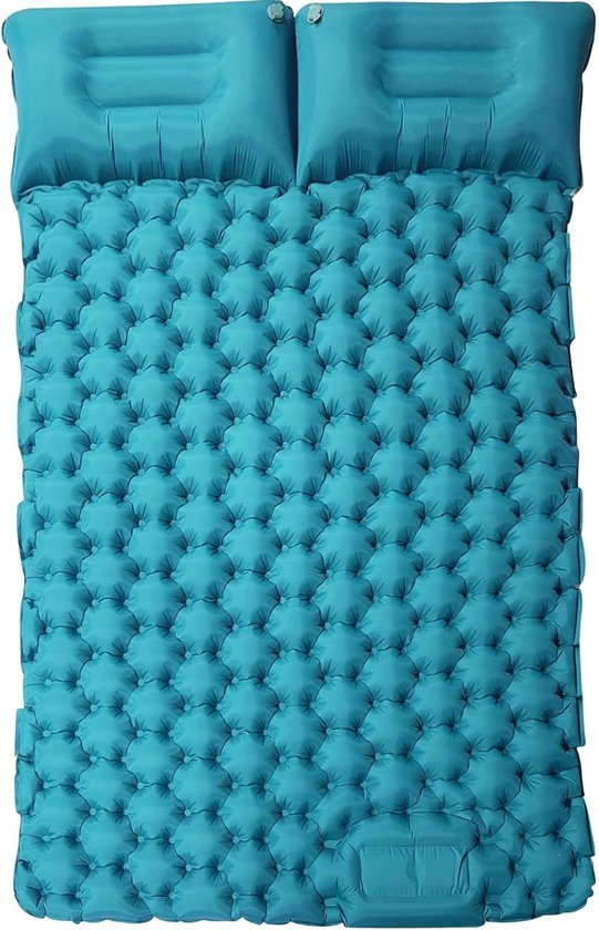 Thijox - Camping Matras 2 Personen, Ultralight Tweepersoons Luchtbed met Voetpomp en Kussen, Draagbare Luchtmatras voor Wandelen, Strand, Reizen, Lich