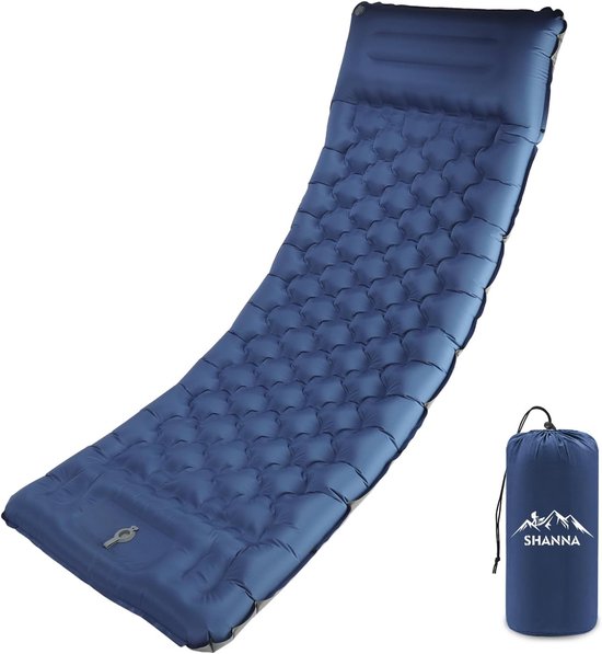 Thijox - Camping Slaapmat met Kussen - 12 cm Dikke Ultralichte Zelfopblazende Luchtmat - Draagbare Waterdichte Opblaasbare Slaapmatras met Ingebouwde