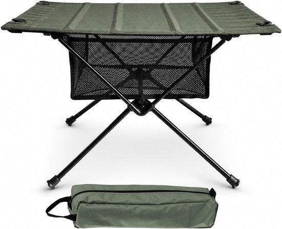 Thijox - Campingtafel Opvouwbaar - Inklapbare Klaptafel met Draagtas en Nettas - Ultralicht en Eenvoudige Installatie - 60 x 40 x 37 cm - Ideaal voor