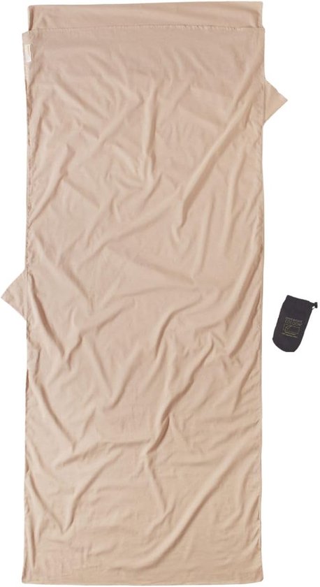 Thijox - Cocoon TravelSheet Insect Shield Slaapzak - Egyptisch Katoen - 210x82 cm - Zandkleur - Ideaal voor Camping, Reizen en Avonturen
