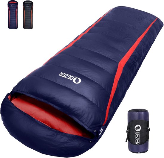 Thijox - Donzen Slaapzak Ultralicht -3°C tot 8°C - 3 Seizoenen Voor Kamperen, Backpacken en Wandelen - 600g Premium Eendendons