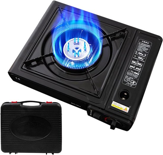 Thijox - Draagbare Brander Cassette Stove Outdoor met Automatische Ontsteking en Precisie Temperatuurregeling - Winddicht Kooktoestel voor Camping, Wa