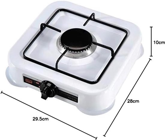 Thijox - Draagbare Gasfornuis 1,2 kW Vloeibaar Gas Campingfornuis 1 pits Kookplaat 29,5 x 28 x 10 cm 1,2 kg Outdoor Fornuis Propaan Gasfles