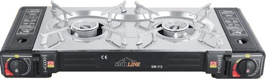 Thijox - Dubbel Campingkooktoestel Gasfornuis Set met 2-vlams LPG, Piezo-ontsteking, Regelbare Vlam voor Tuin, Terras, Picknick, Outdoor Koken