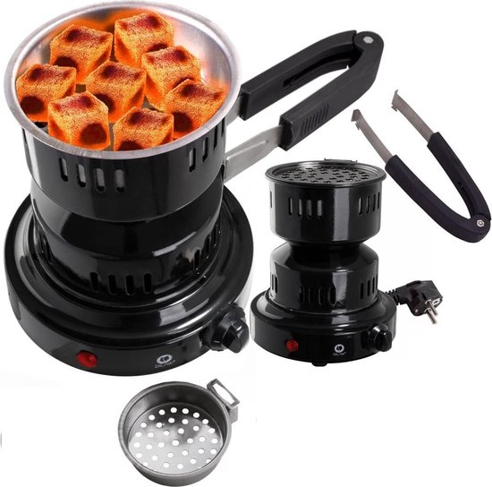 Thijox - Elektrische Kolenbrander 600W - 2in1 Kolenstarter en BBQ Aansteker met Afneembare Tang - Ideaal voor Camping, Tuin en Feesten