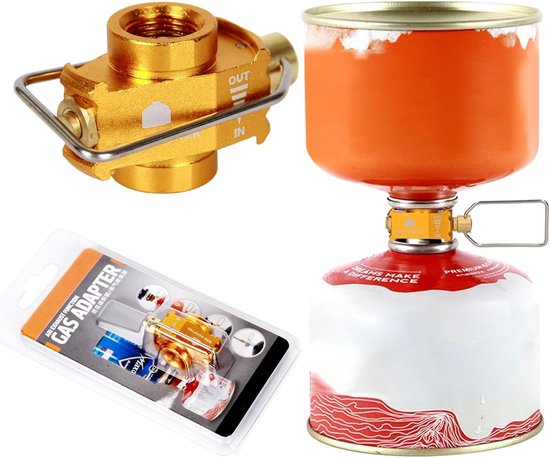 Thijox - Gaspatroonadapter, Navuladapter voor Brandstofreservoir, Geschikt voor Camping, Picknick en Rugzak, Hoge en Lage Temperatuur Bestendig, Met U