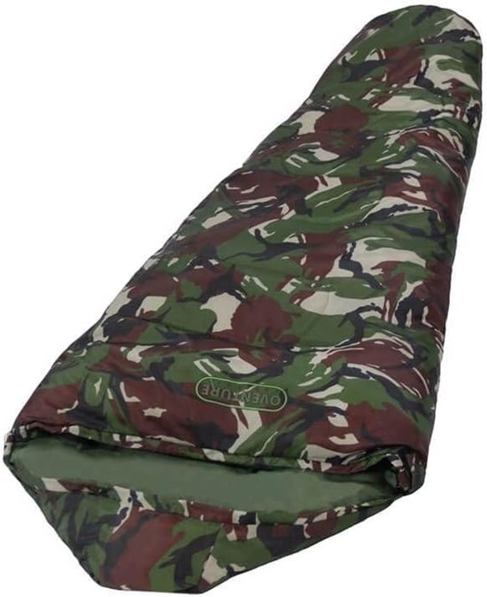 Thijox - Kinderslaapzak Mummymodel 155 x 70 cm met Capuchon | Lichtgewicht Camo Slaapzak voor Kamperen en Avontuur | Warm en Comfortabel voor Lente en