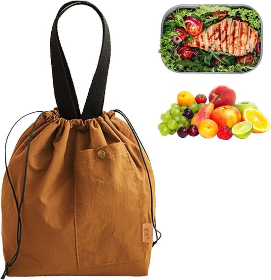 Thijox - Koeltas 5L - Opvouwbare Lunchbox - Geïsoleerde Lunchtas - Schattige Draagtas met Trekkoord - Kleine Bentobox voor Kantoor, School, Picknick,