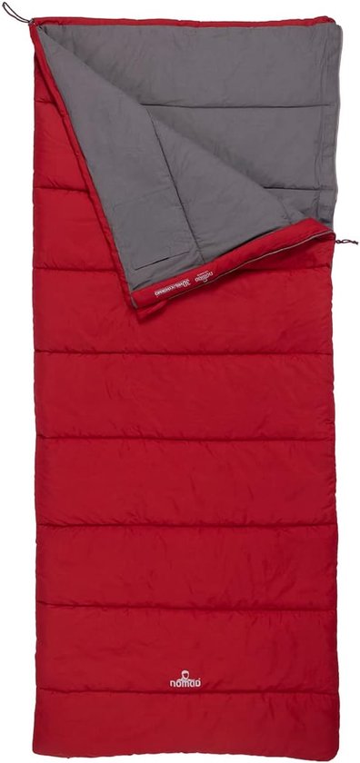 Thijox - Levanto Slaapzak Rood 205x80cm | Lichtgewicht & Hoogwaardig | Zachte Katoenen Voering | Gevoerde Tochtstrook | Perfect voor Camping & Zomerse