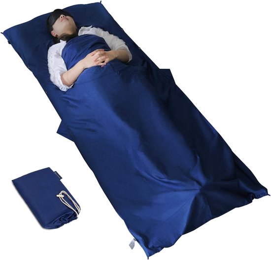 Thijox - Lichte Camping Huttenslaapzak, 100% Katoen, Groot 95 x 220 cm, Allergiehoes, Ideaal voor Backpacking, Hostels en Berghutten, Scheurbestendig