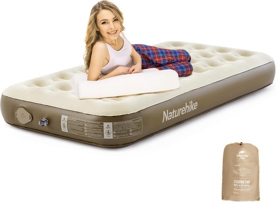 Thijox - Luchtmatras 1 Persoon met Oplaadbare Elektrische Luchtpomp, Zelfopblaasbaar, 186x100x25 cm, Max. 150 kg, Premium Camping- en Logeerbed, Ideaa