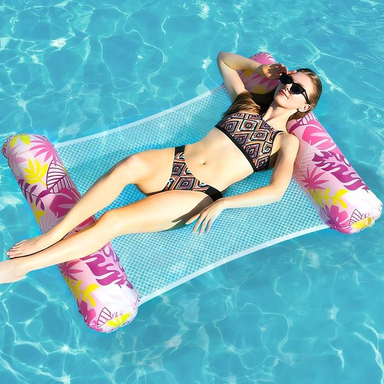 Thijox - Luchtmatras Roze voor Zwembad, Waterhangmat, Zwembadaccessoires, Plezier, Comfortabel, Ideaal voor Feest, Tuin, Camping, Kinderen, 200x100 cm