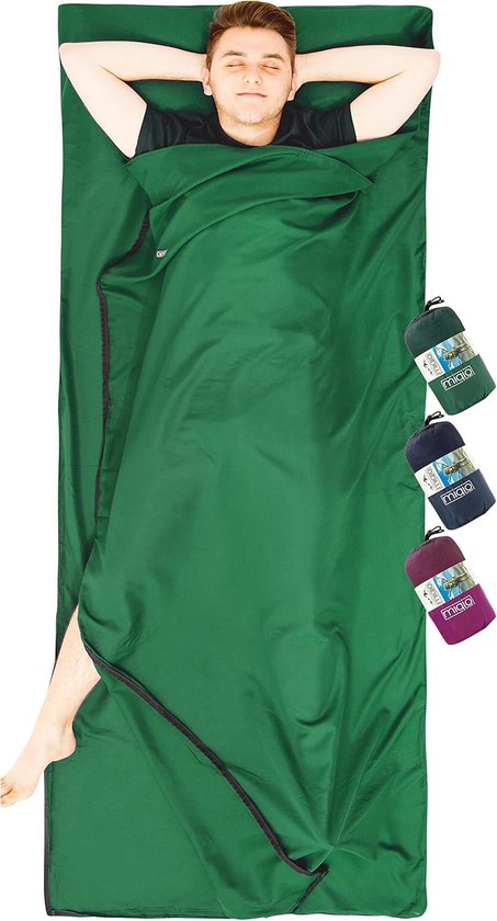 Thijox - MIQIO 2-in-1 Lichtgewicht Slaapzak en Reislaken XL voor Camping, Wandeltochten, Jeugdherbergen, Huttenslaapzak, Ideaal voor Avontuurlijke Rei
